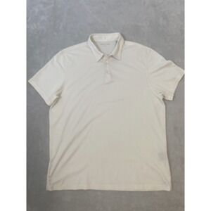 Zachary Prell Polo‎ Shirt Mens Large Beige Pima Cotton Short Sleeve Golf Tennis